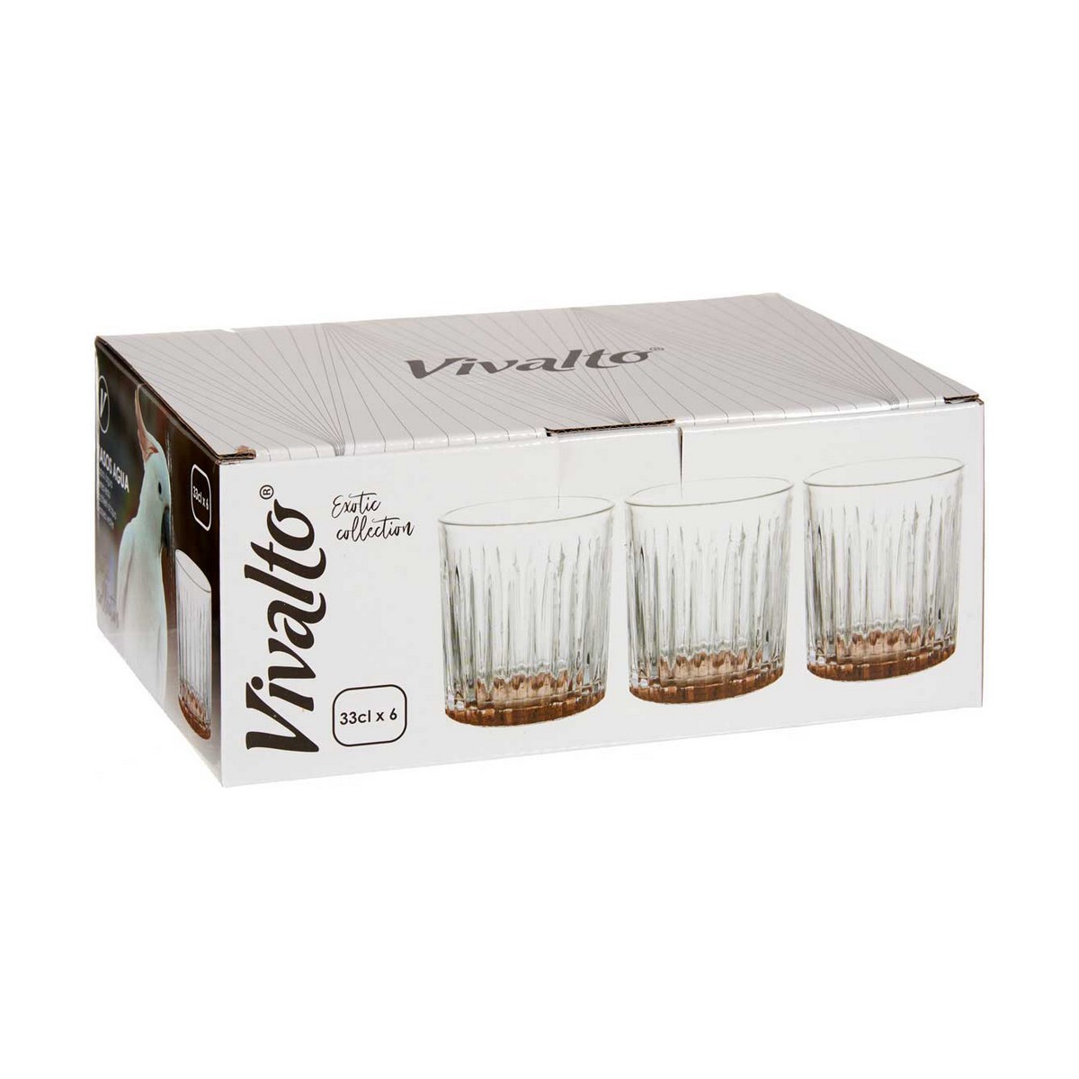 Vaso Vivalto Exotic Marrón Cristal 330 ml (6 Unidades)