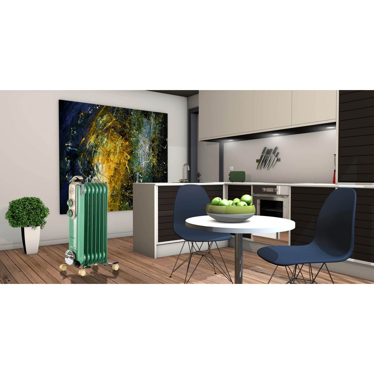 Radiador de Aceite (7 cuerpos) Ariete 837/04 Verde 1500 W