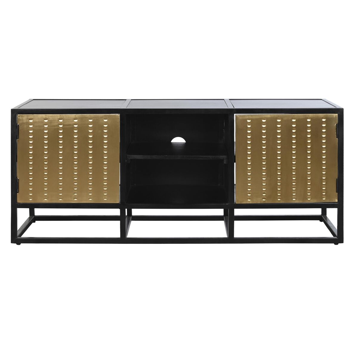 Mueble de TV DKD Home Decor Negro Metal Madera (120 x 37 x 50 cm)