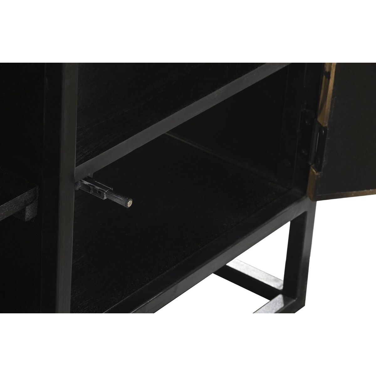 Mueble de TV DKD Home Decor Negro Metal Madera (120 x 37 x 50 cm)
