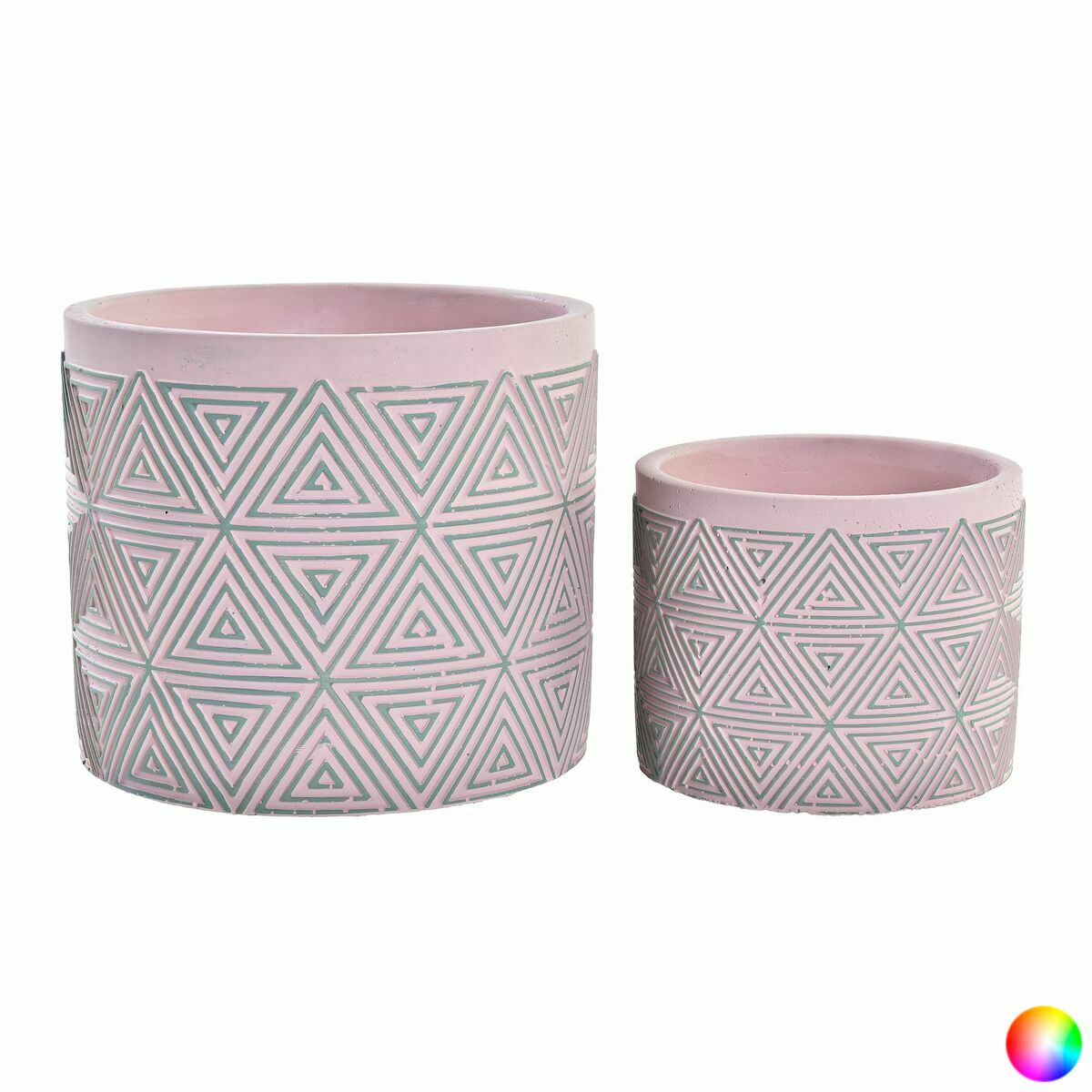 Set de Maceteros DKD Home Decor Cemento 2 Piezas 2 Unidades (17 x 17 x 15 cm)