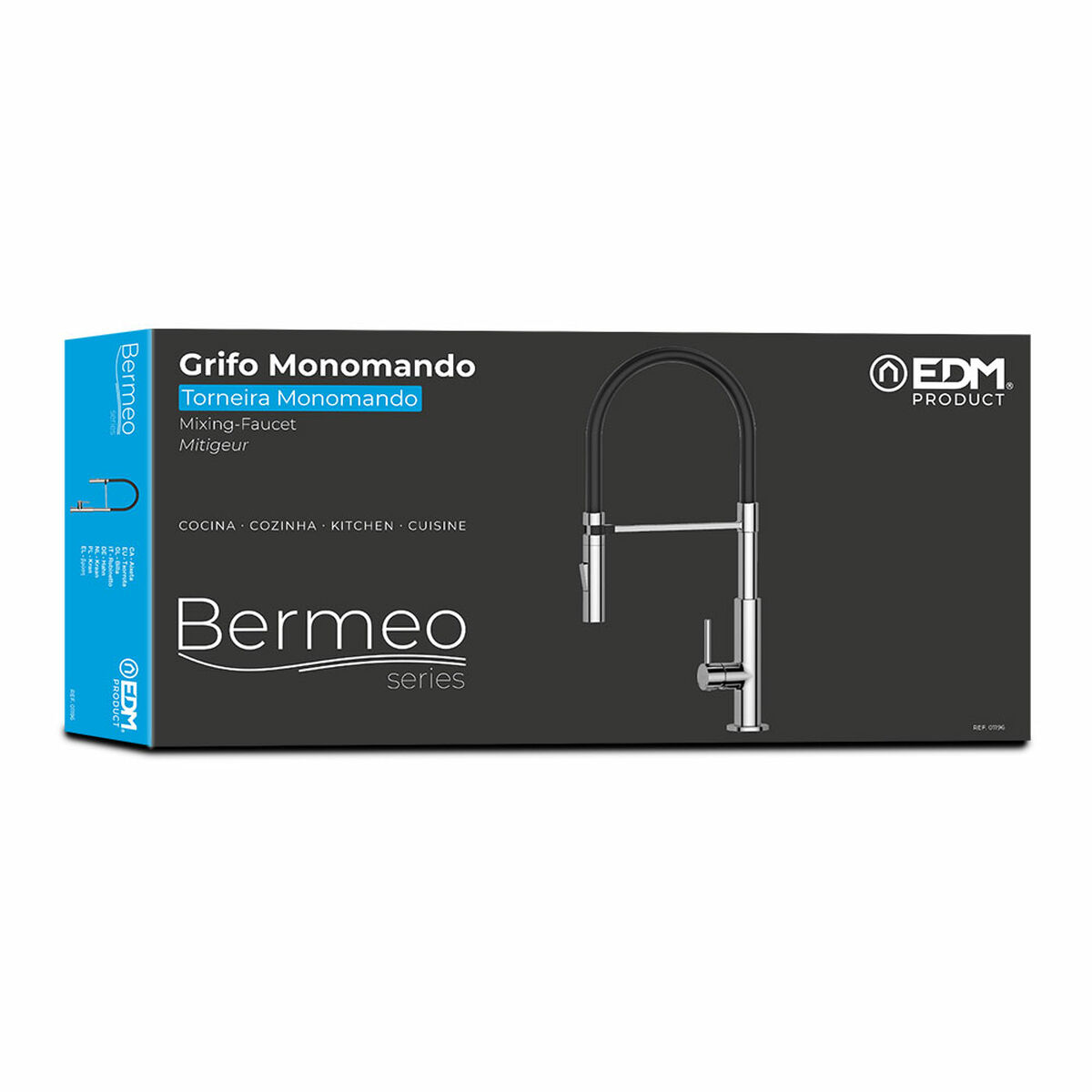 Grifo Monomando EDM 01196 BERMEO Plateado Latón Zinc