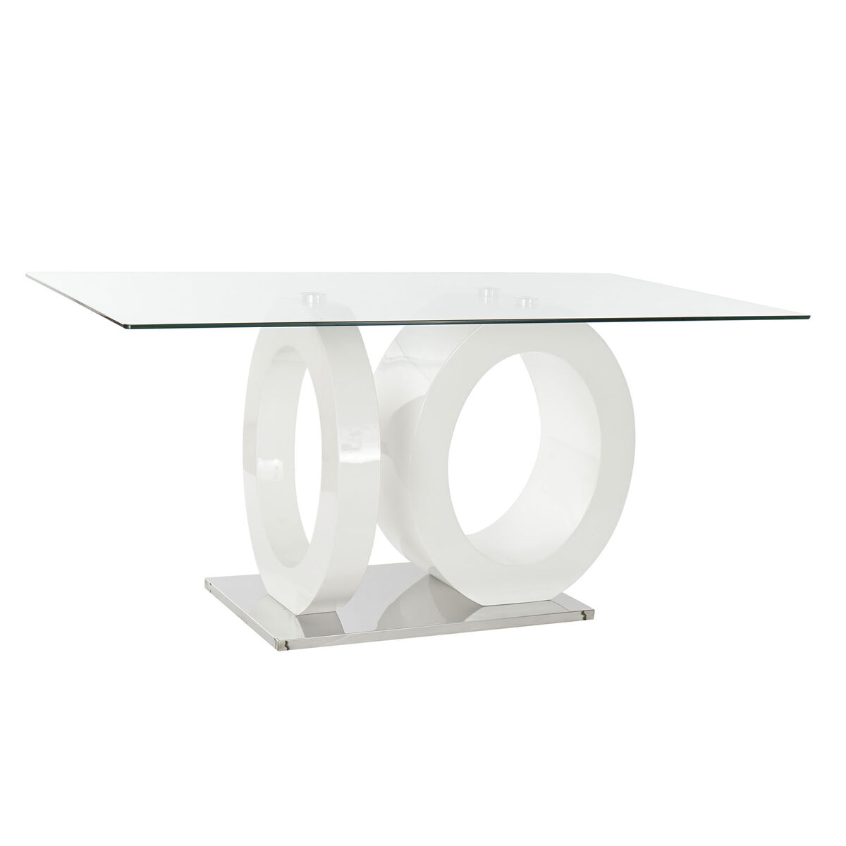 Mesa de Comedor DKD Home Decor Cristal Transparente Blanco Madera MDF (160 x 90 x 75 cm)