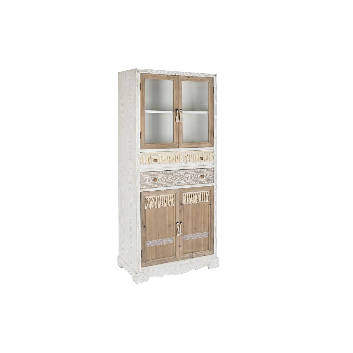 Armario DKD Home Decor Blanco Natural Cristal Abeto 86 x 40 x 180 cm 80 x 42 x 180 cm