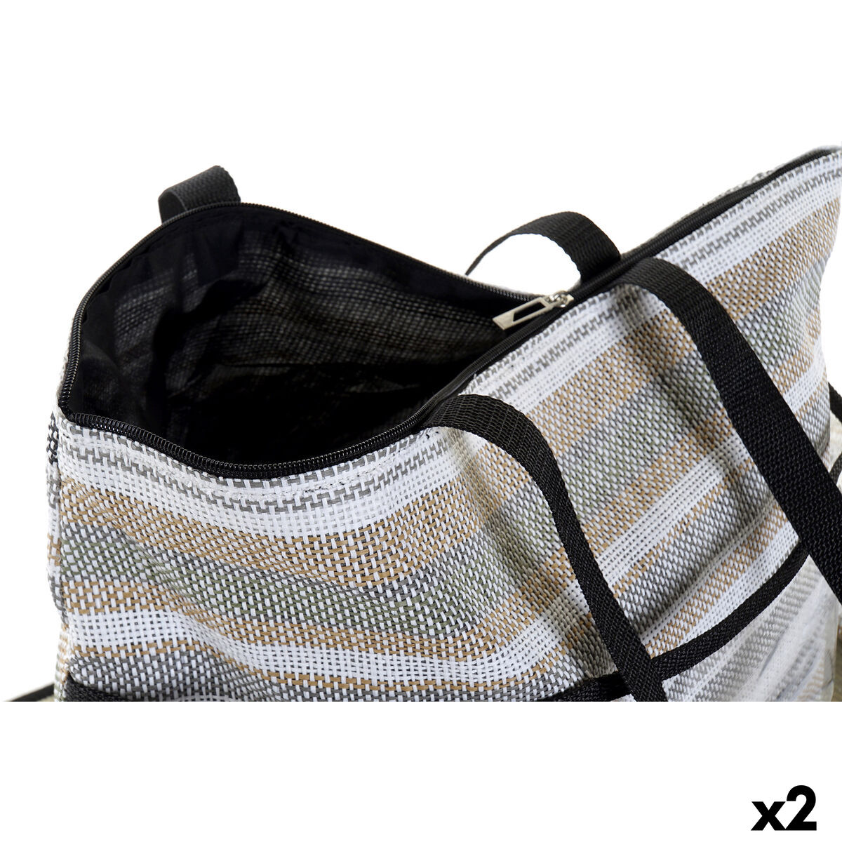 Bolsa de Playa DKD Home Decor Azul Marrón Verde Gris Menta PVC Lienzo 44 x 23 x 62 cm (2 Unidades)