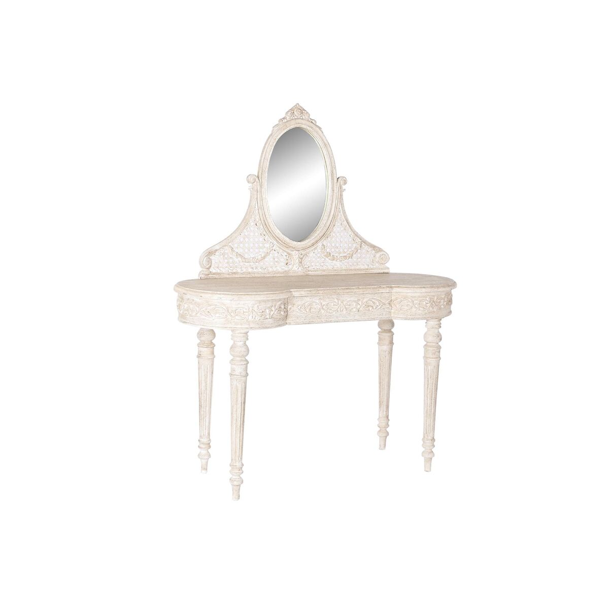 Tocador DKD Home Decor 114 x 44 x 141 cm Blanco Beige Madera de mango Madera MDF