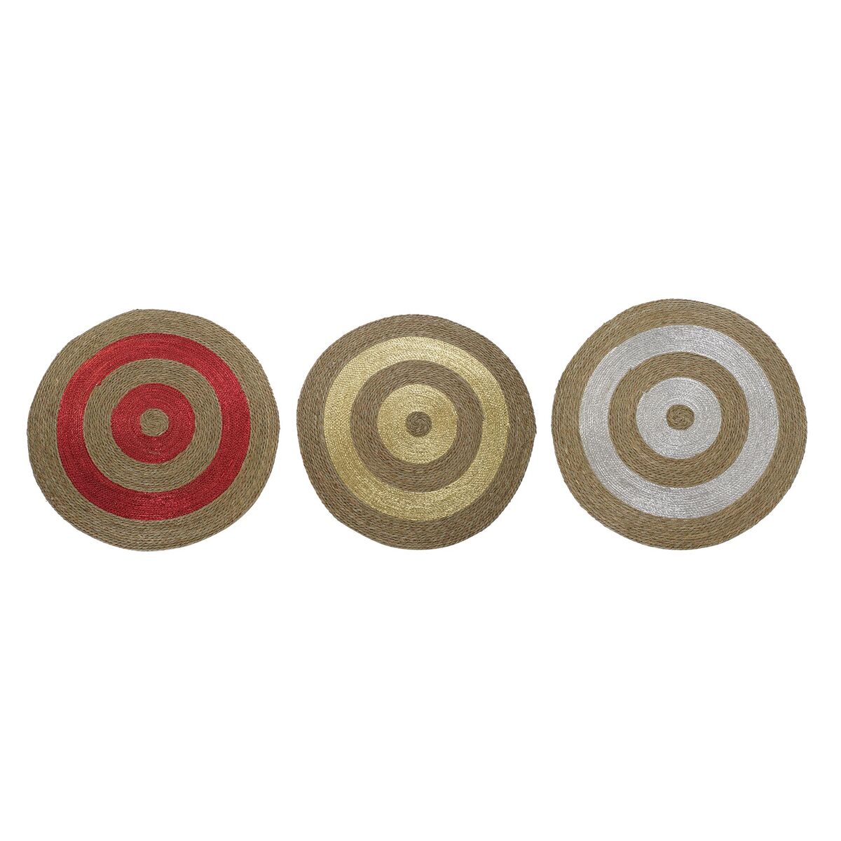 Alfombra DKD Home Decor Fibra Hierba marina (90 x 90 x 2 cm) (3 Unidades)