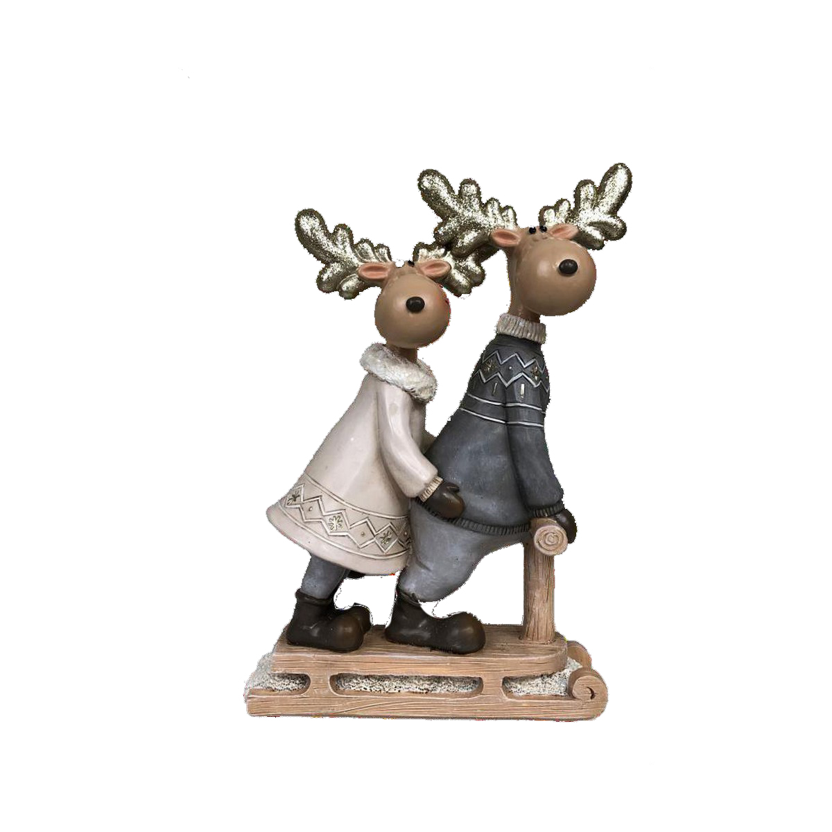 Adorno Navideño DKD Home Decor Resina Reno (13 x 6 x 18 cm) (4 Unidades)