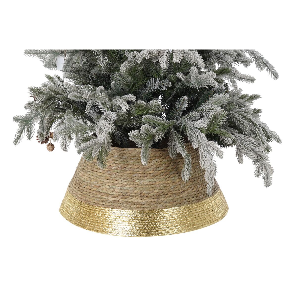 Faldón de árbol de Navidad DKD Home Decor Fibra Hierba marina (57 x 57 x 28 cm) (3 Unidades)