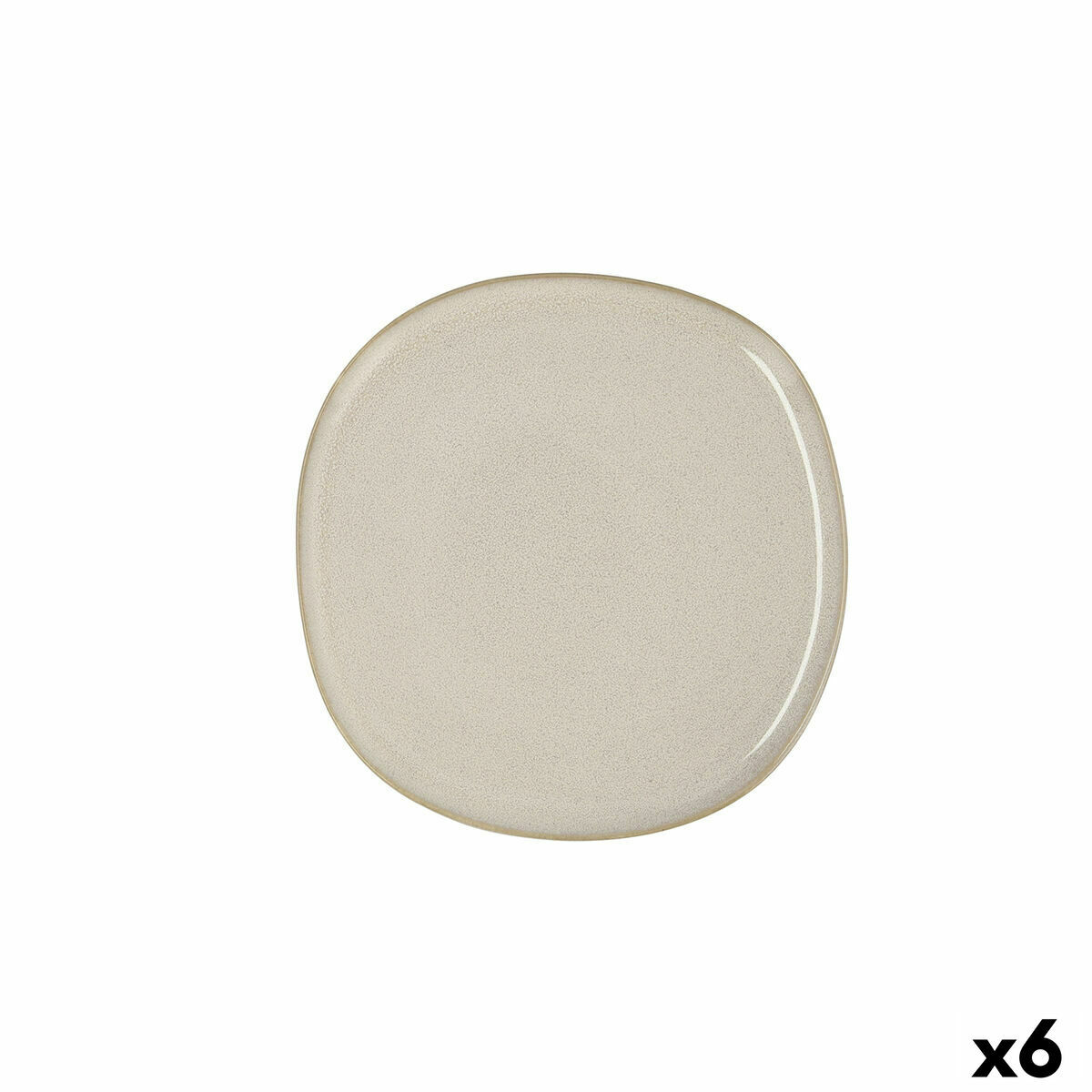 Plato Llano Bidasoa Ikonic Cerámica Blanco (20,2 x 19,7 cm) (Pack 6x)