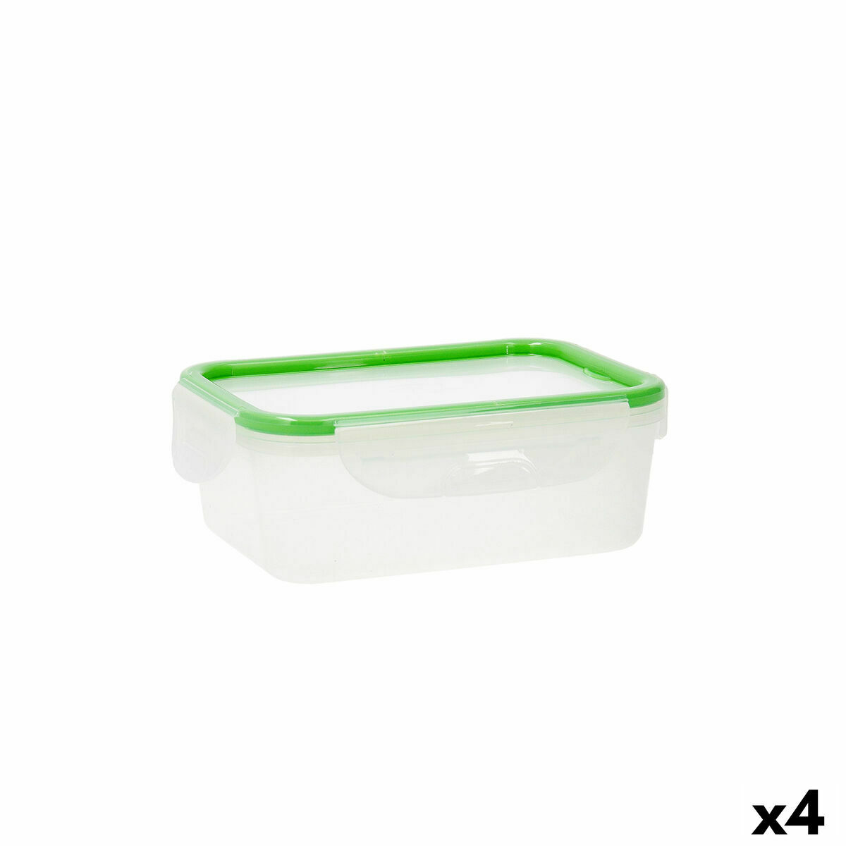 Fiambrera Quid Greenery 1 L Transparente Plástico 13 x 18 x 6,8 cm - 1 L (4 Unidades) (Pack 4x)