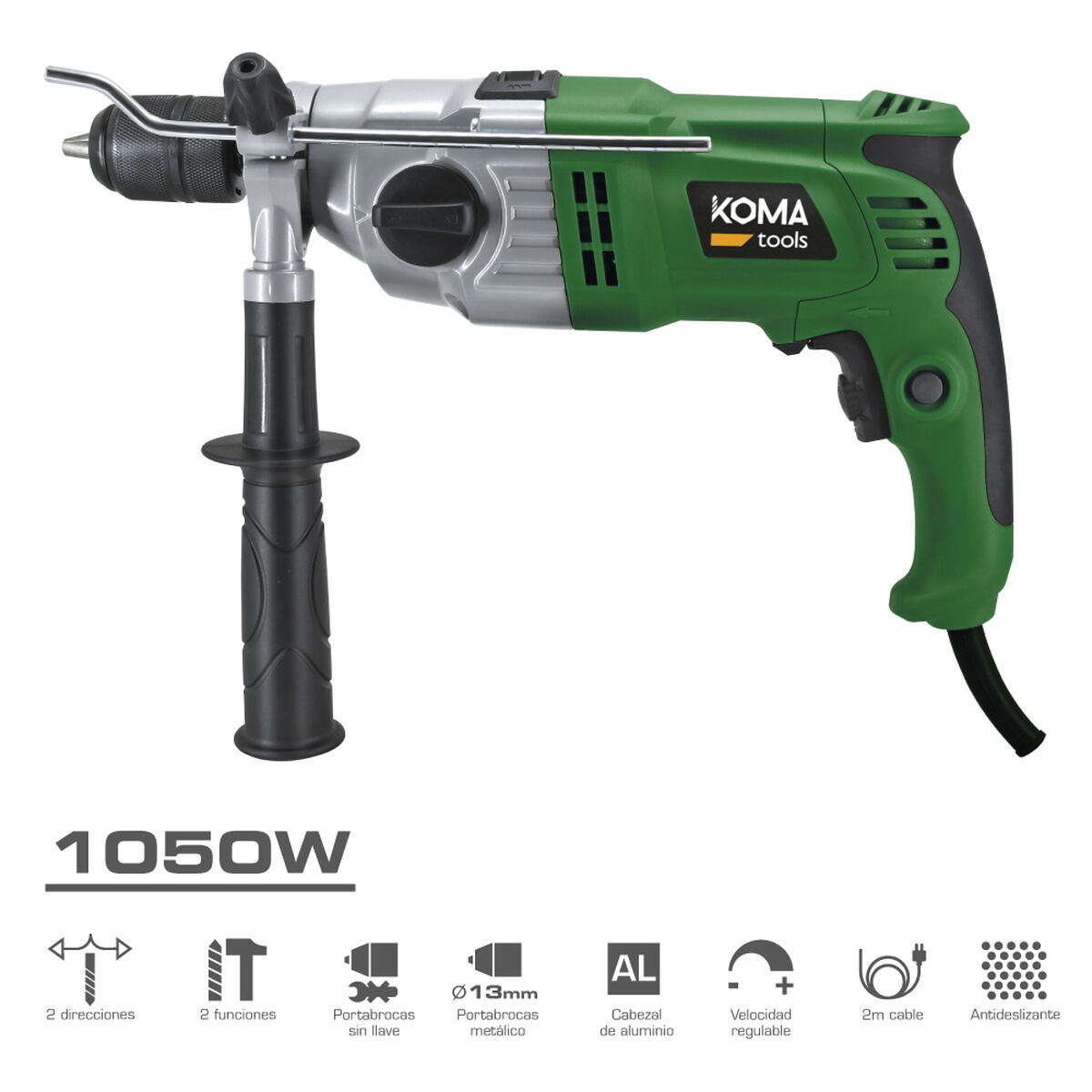 Set de taladro y accesorios Koma Tools 1050 W 220-240 V