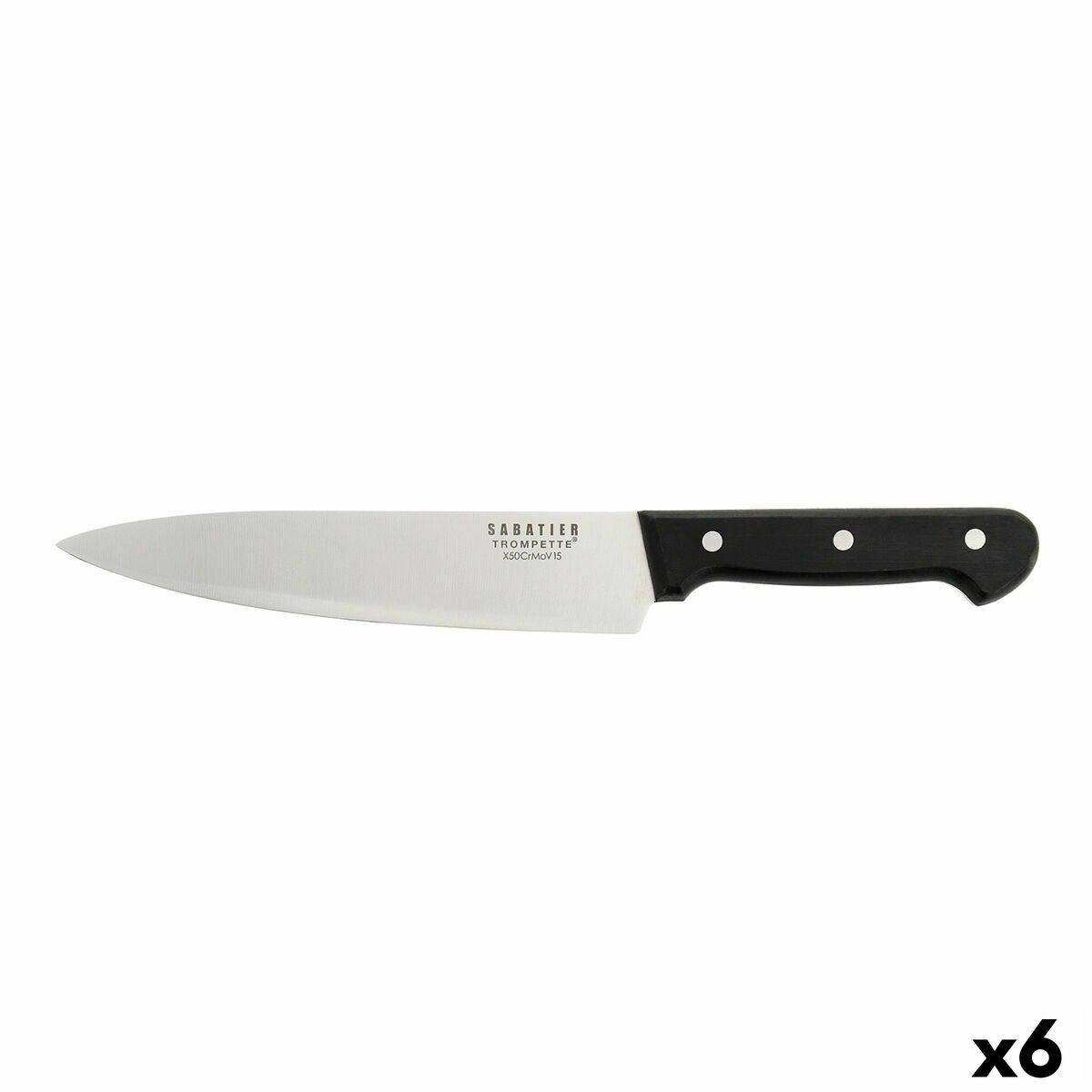 Cuchillo Chef Sabatier Universal Negro Metal 20 cm (6 Unidades)