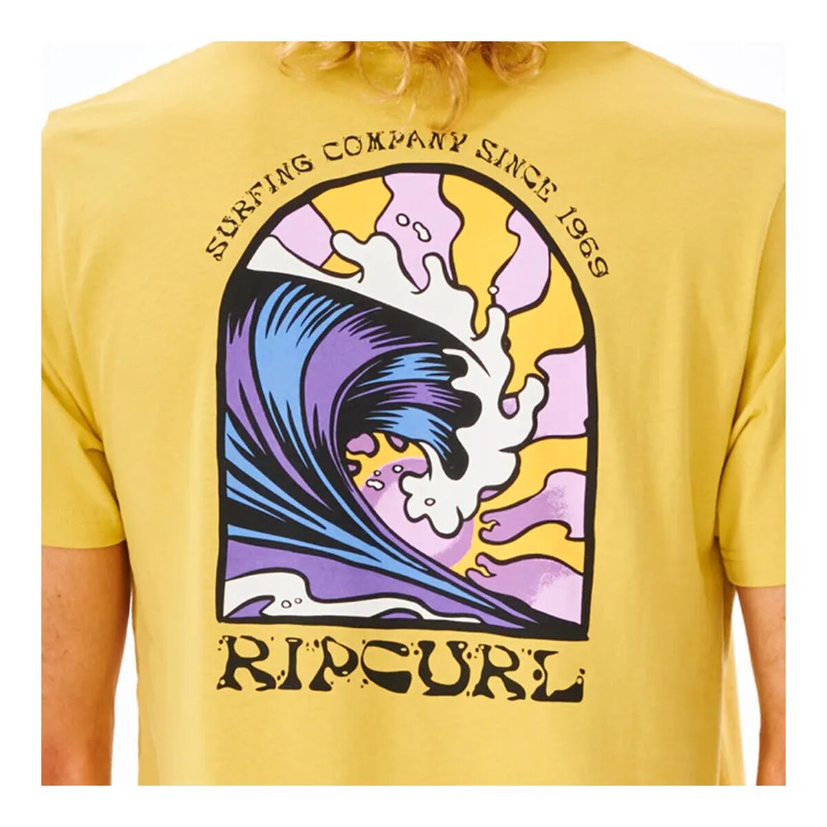 Camiseta de Manga Corta Hombre Rip Curl Amarillo Hombre