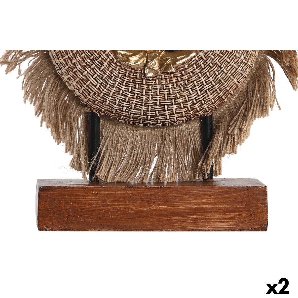 Figura Decorativa DKD Home Decor 19 x 6 x 25 cm Beige Azul Buda Oriental (2 Unidades)