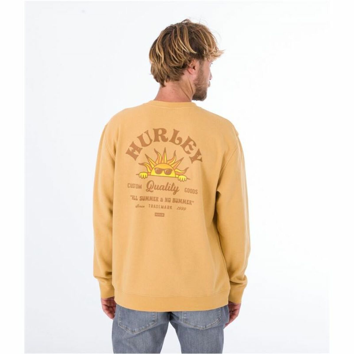Sudadera sin Capucha Hombre Hurley No Bummers Ocre