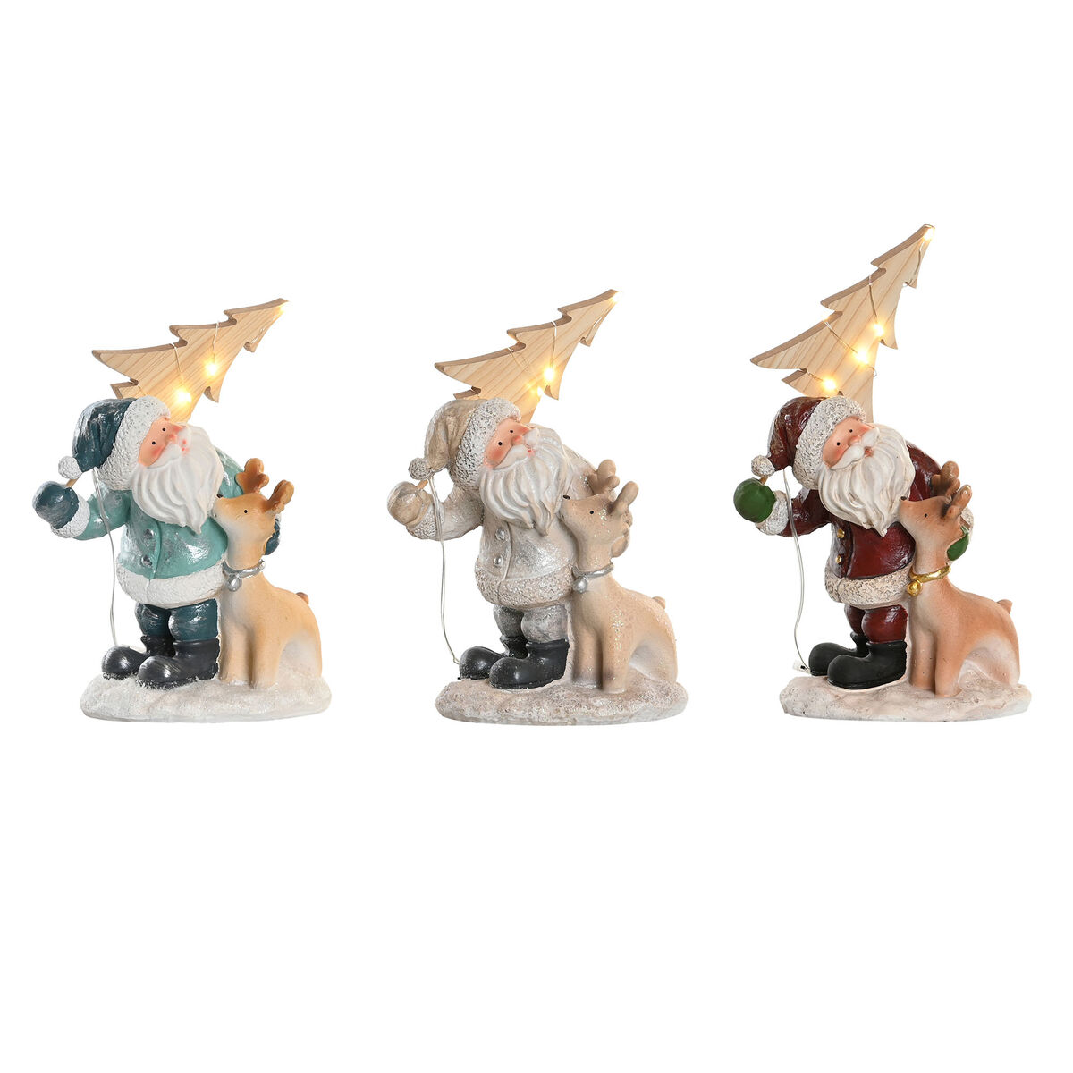 Adorno Navideño DKD Home Decor Resina (18 x 11 x 23,5 cm) (3 Unidades)