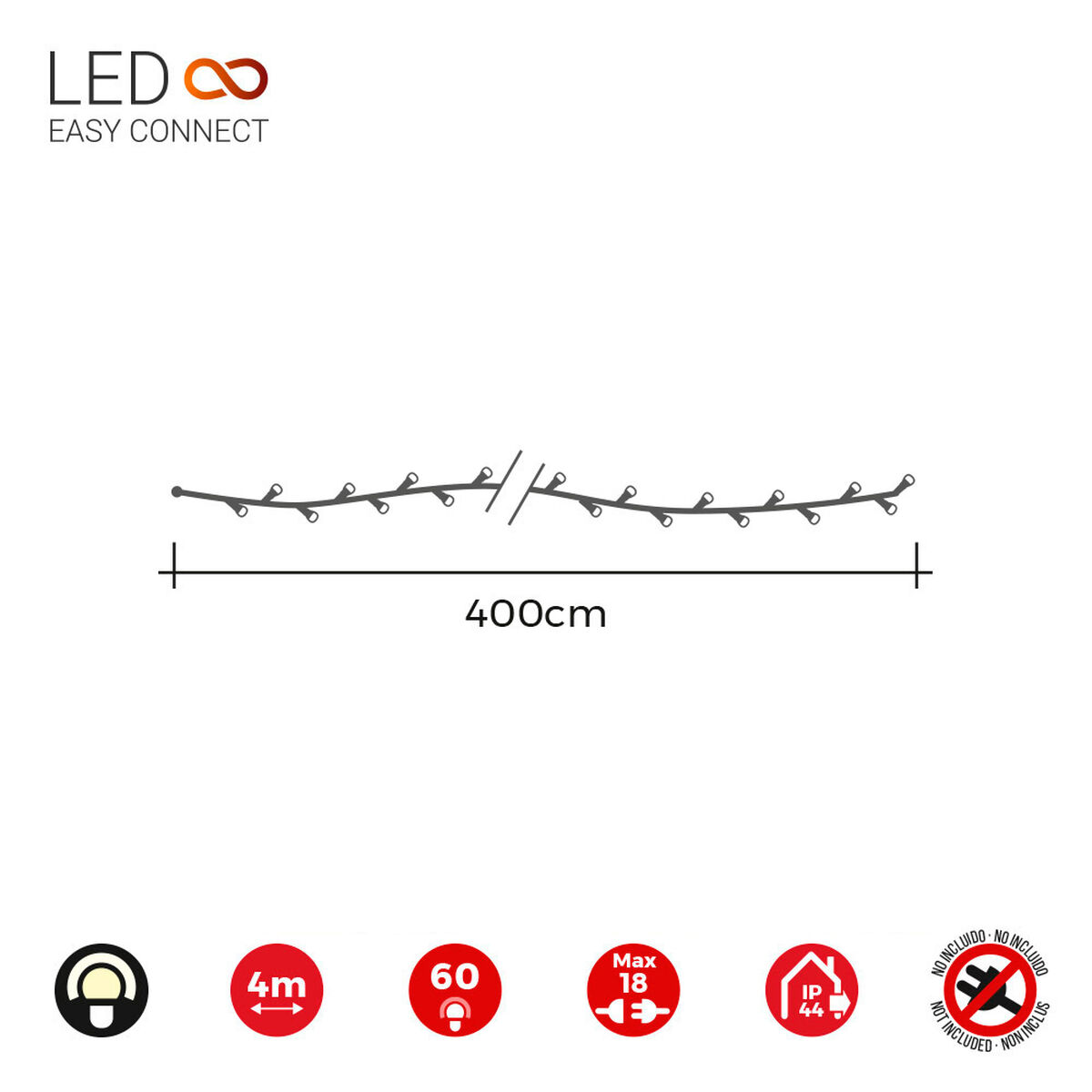 Guirnalda de Luces LED EDM 71251 4 m Blanco