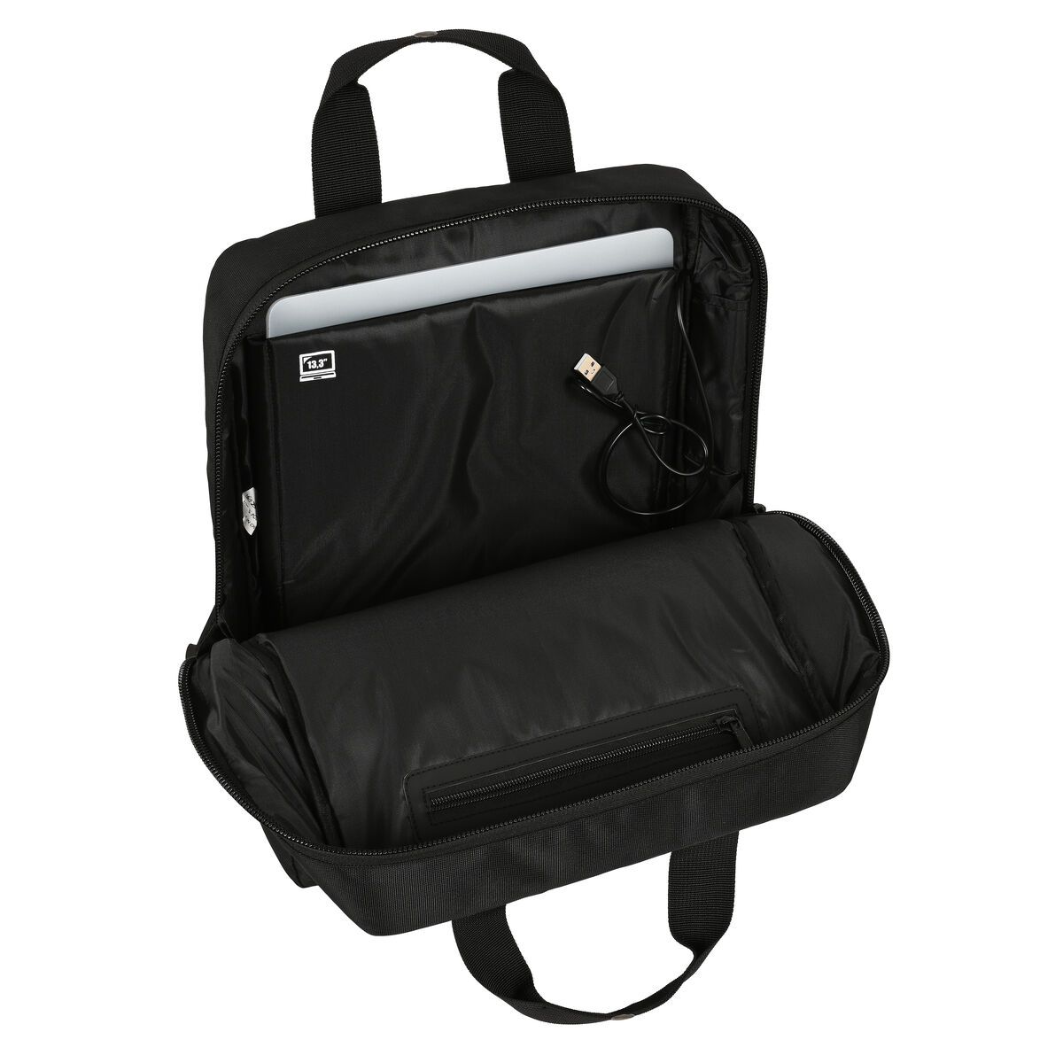 Mochila para Portátil Mickey Mouse Clubhouse Negro 29 x 39 x 11 cm