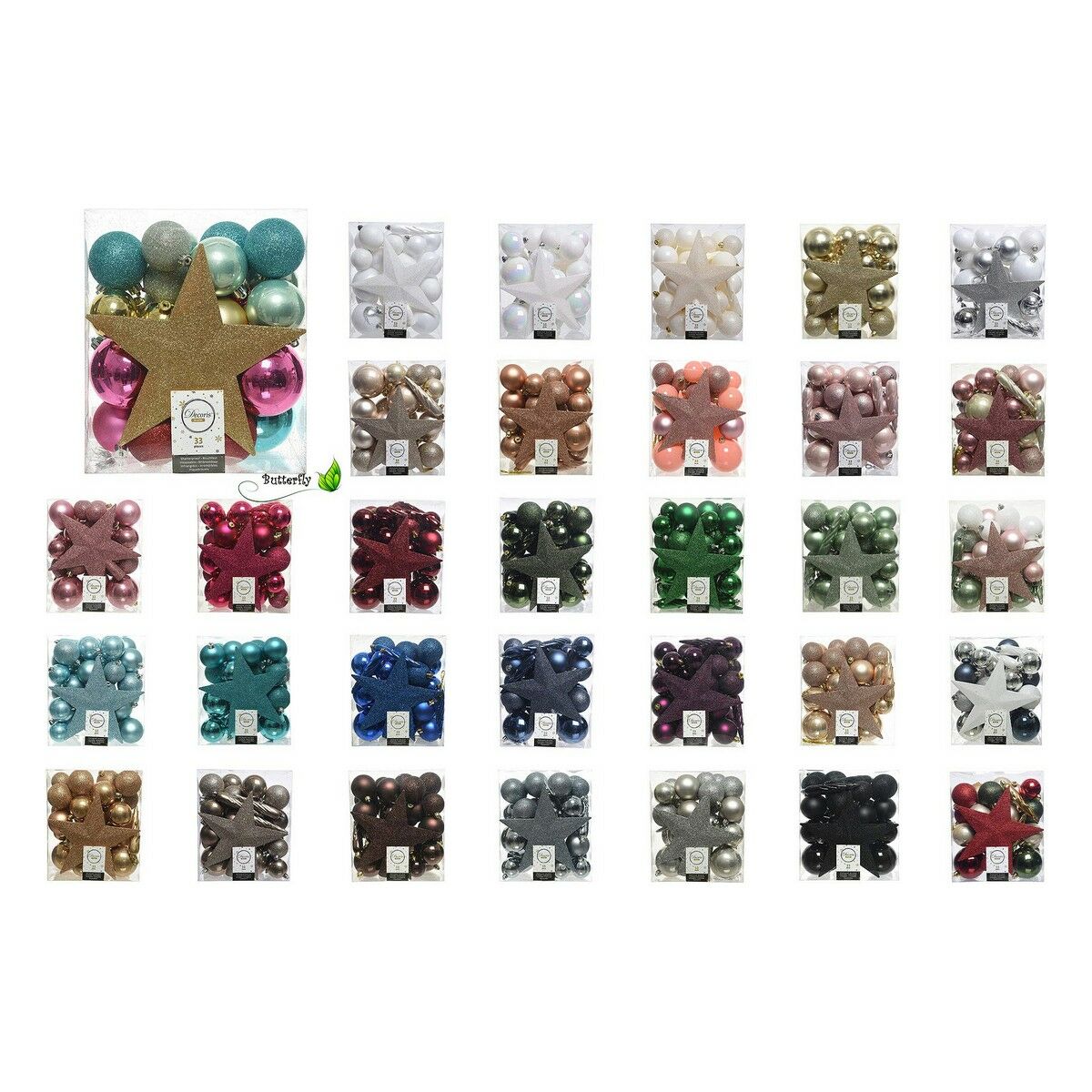 Bolas de Navidad Decoris Negro Plástico