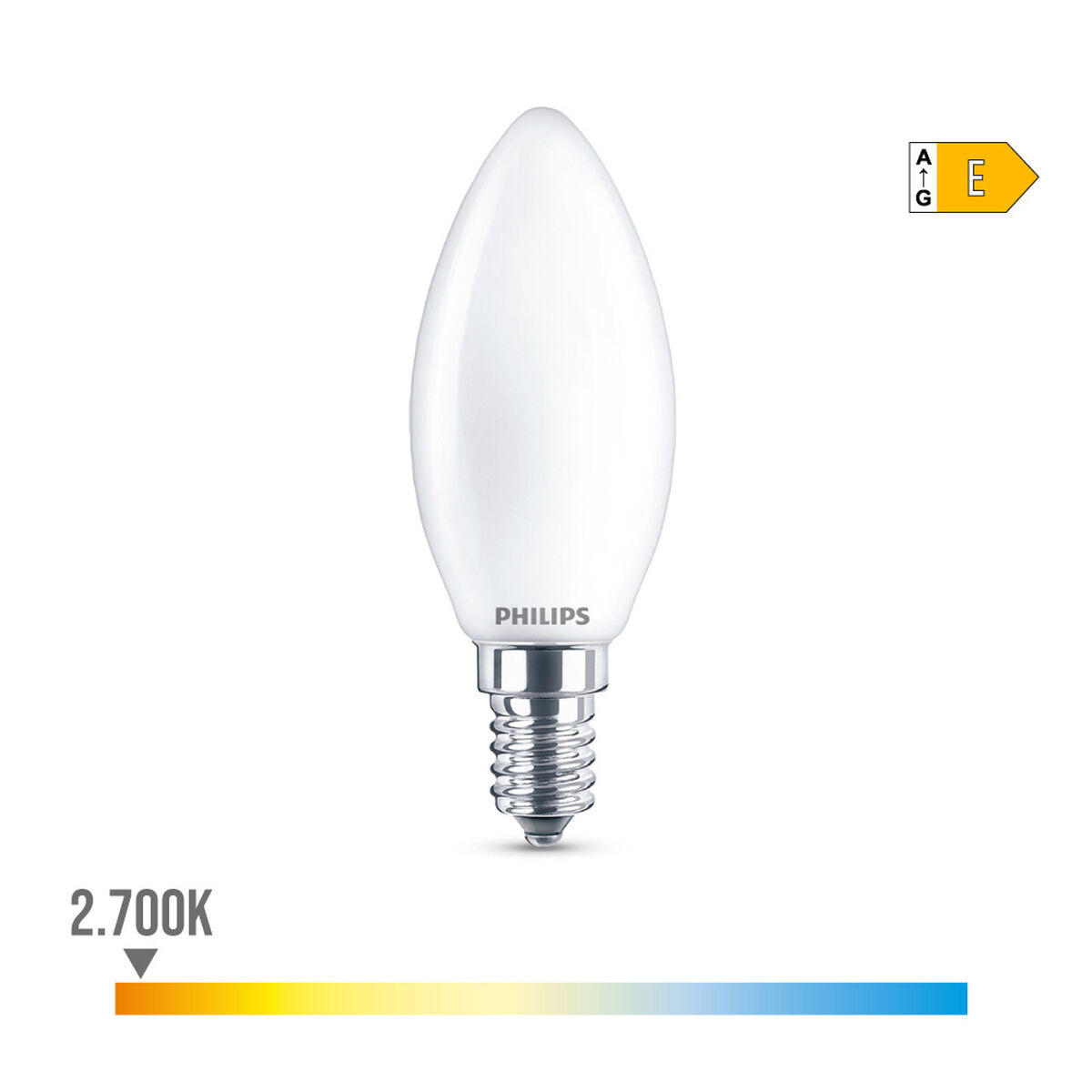 Bombilla LED Philips Vela E 6,5 W 60 W E14 806 lm 3,5 x 9,7 cm (2700 K)