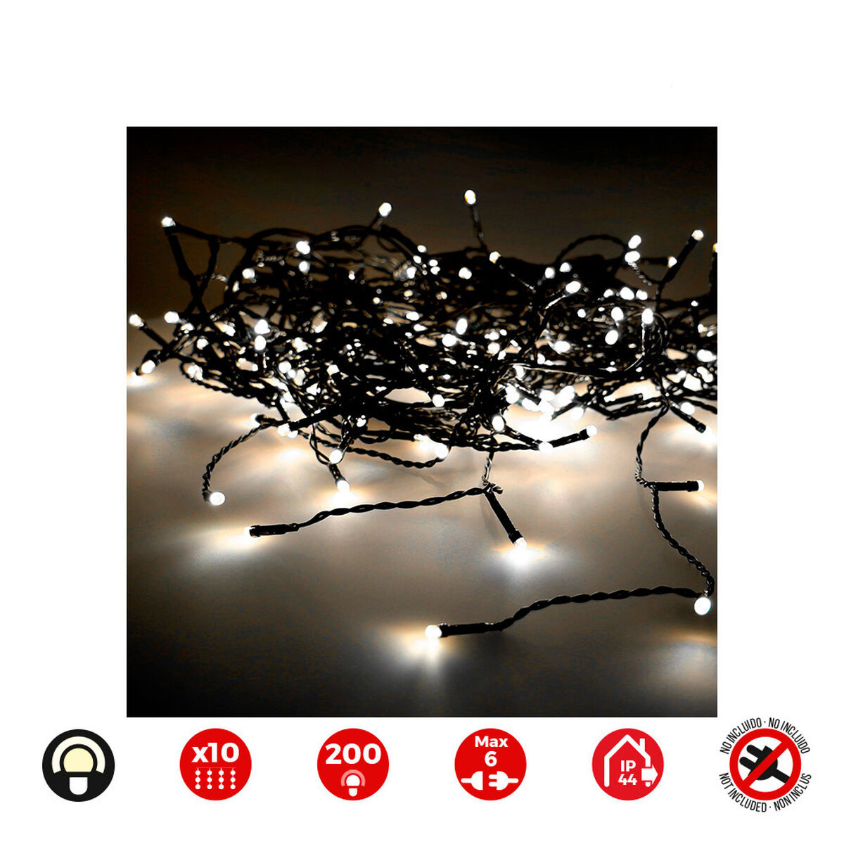 Cortina de Luces LED EDM 71263 Easy-Connect 3,2 W Luz cálida Blanco Cálido 2 x 2 m
