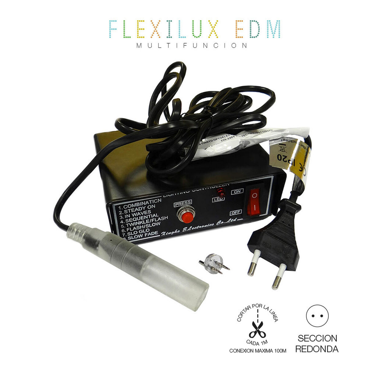 Programador EDM 71908 Flexilux Negro 100 m Multifunción