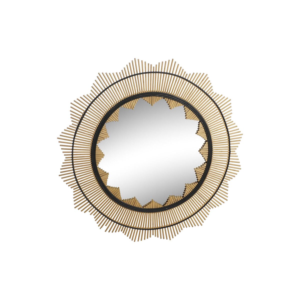 Espejo de pared DKD Home Decor Marrón Negro Natural Colonial 90 x 2 x 90 cm