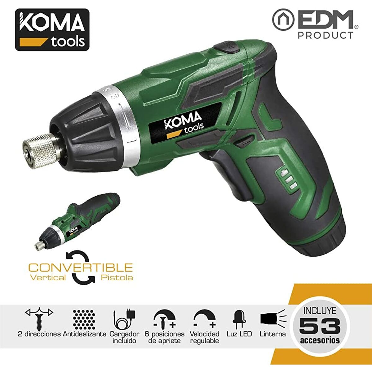 Atornillador eléctrico Koma Tools 3,6 V Reversible