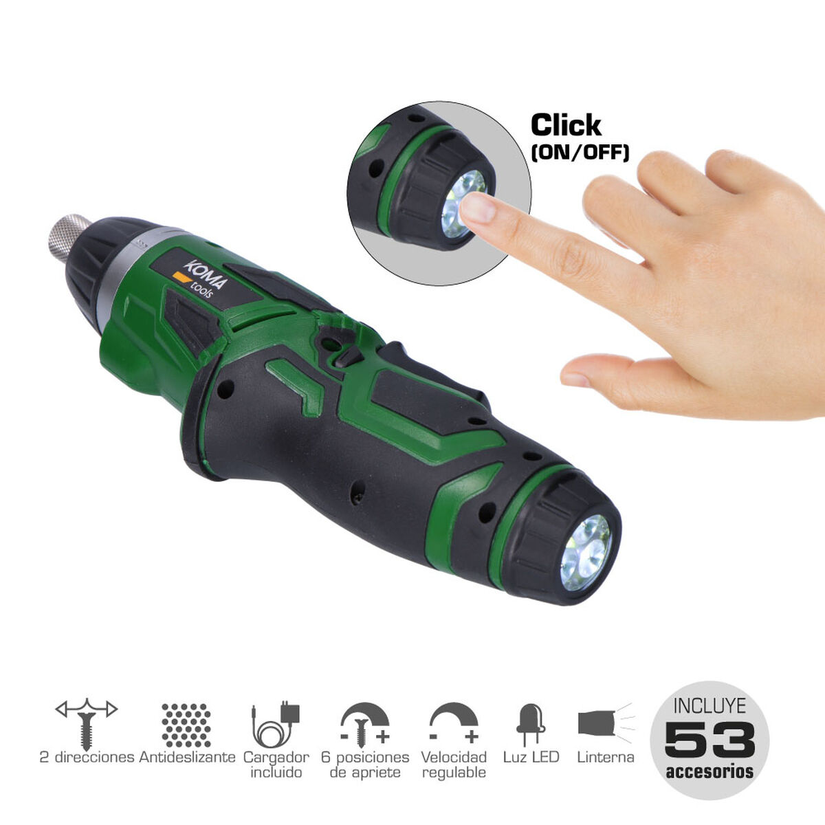 Atornillador eléctrico Koma Tools 3,6 V Reversible