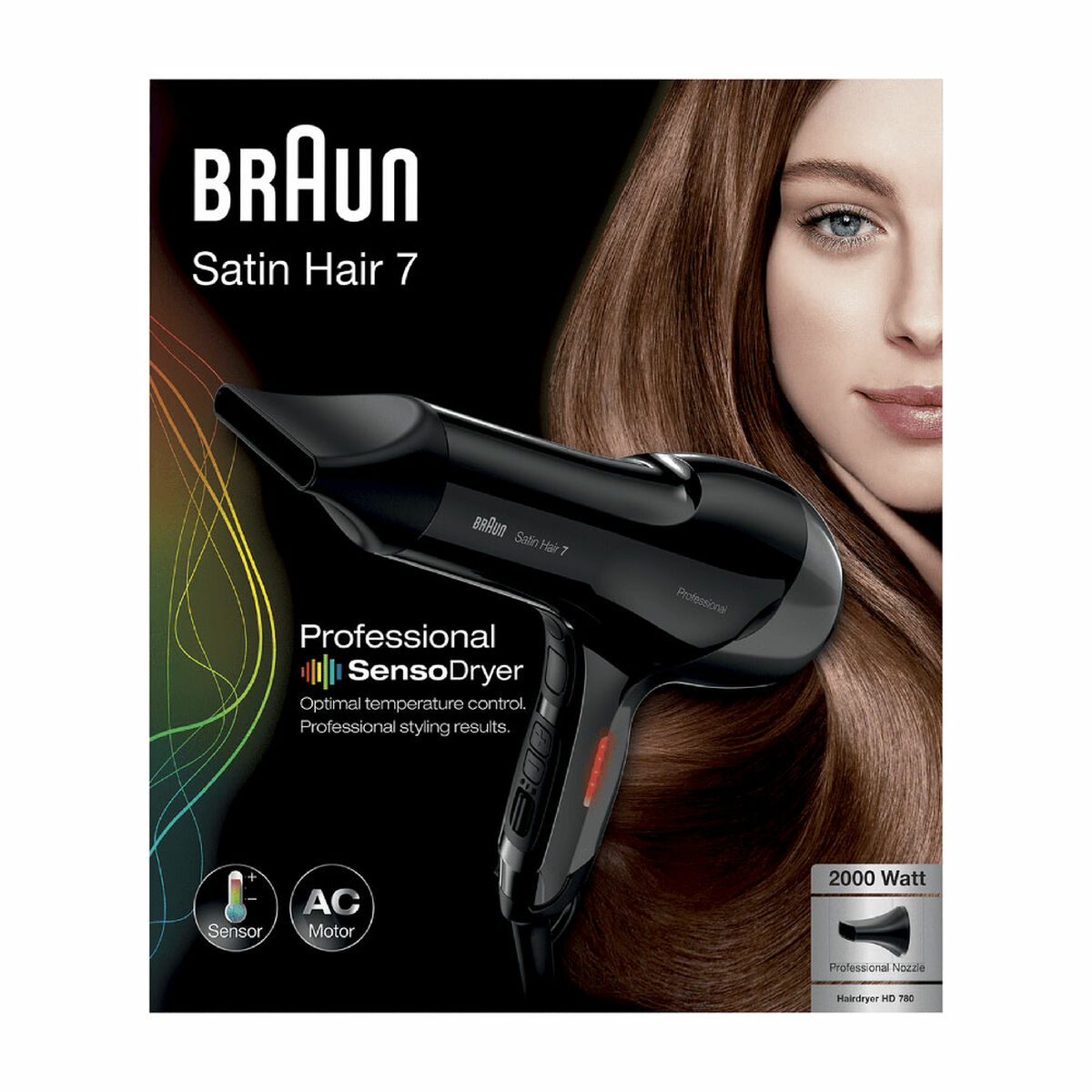 Secador de Pelo Braun Satin Hair 7 HD 780 2000 W Negro