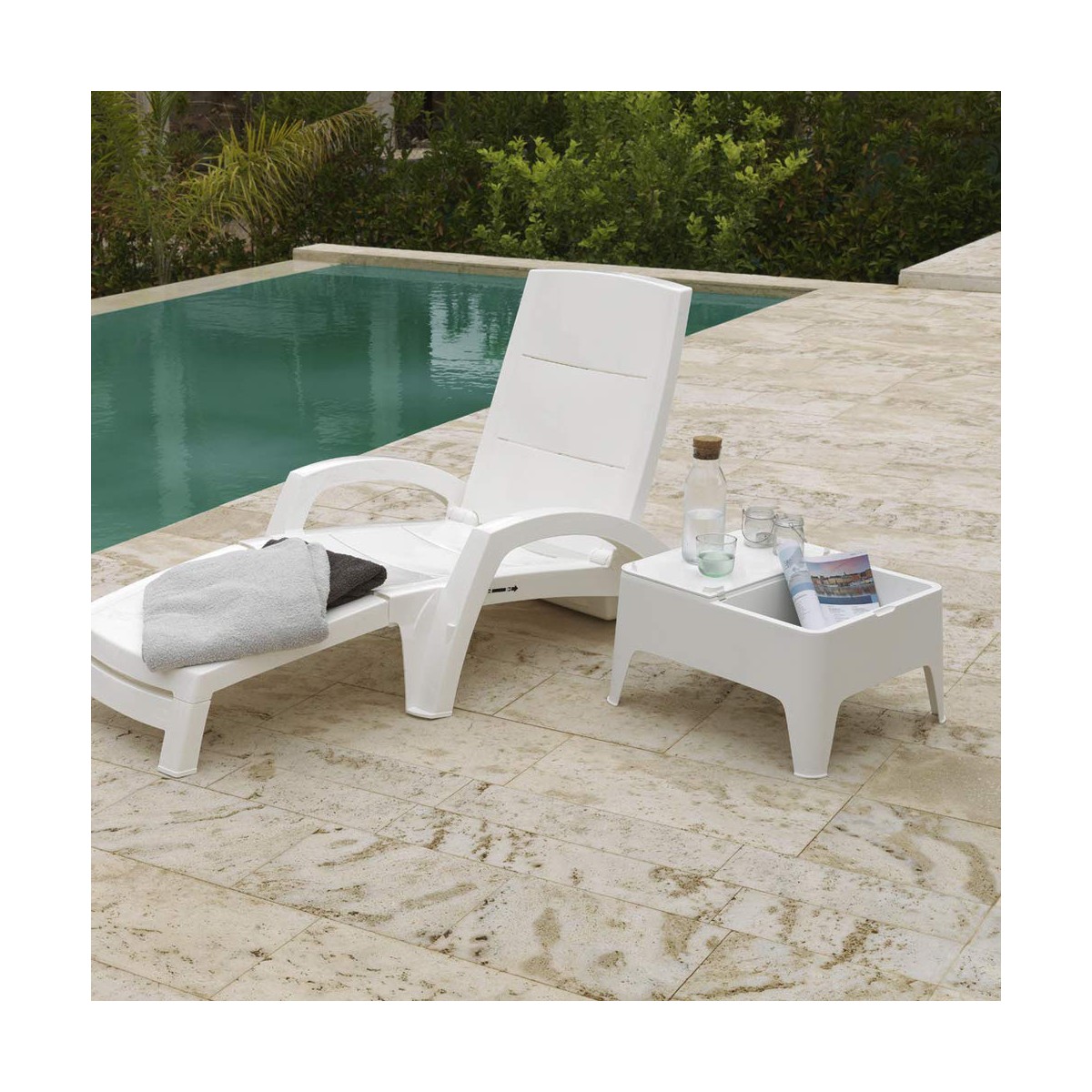 Mesa auxiliar SP Berner Alaska Blanco Plástico 58 x 48 x 30 cm