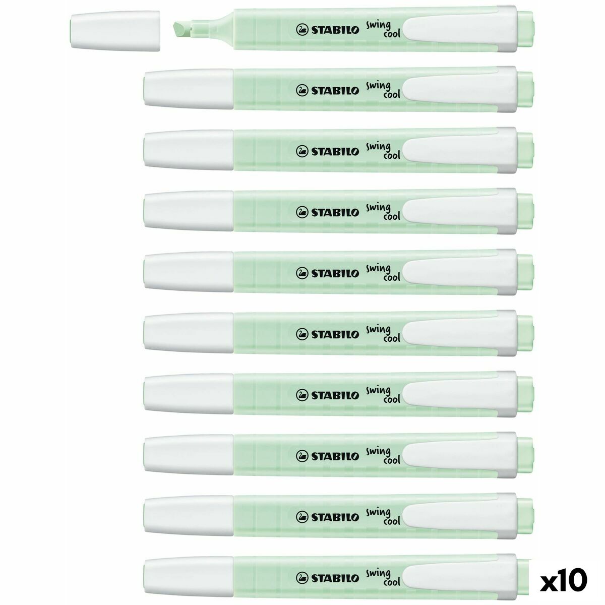 Marcador Fluorescente Stabilo Swing Cool Menta 10 Piezas