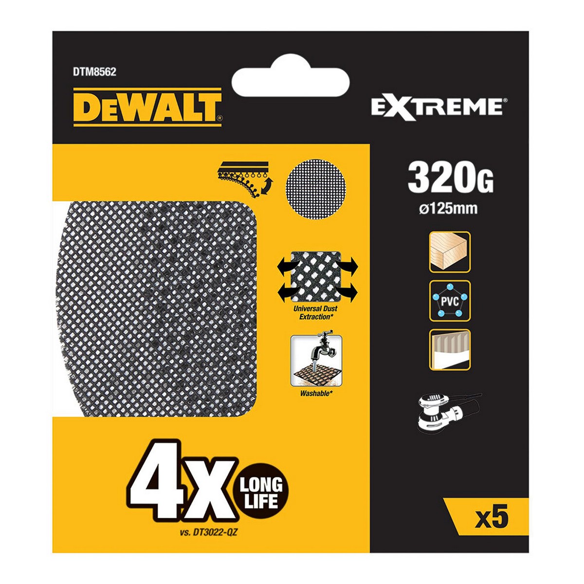 Discos de lija Dewalt DTM8562-QZ Ø 125 mm 320 g 5 Unidades