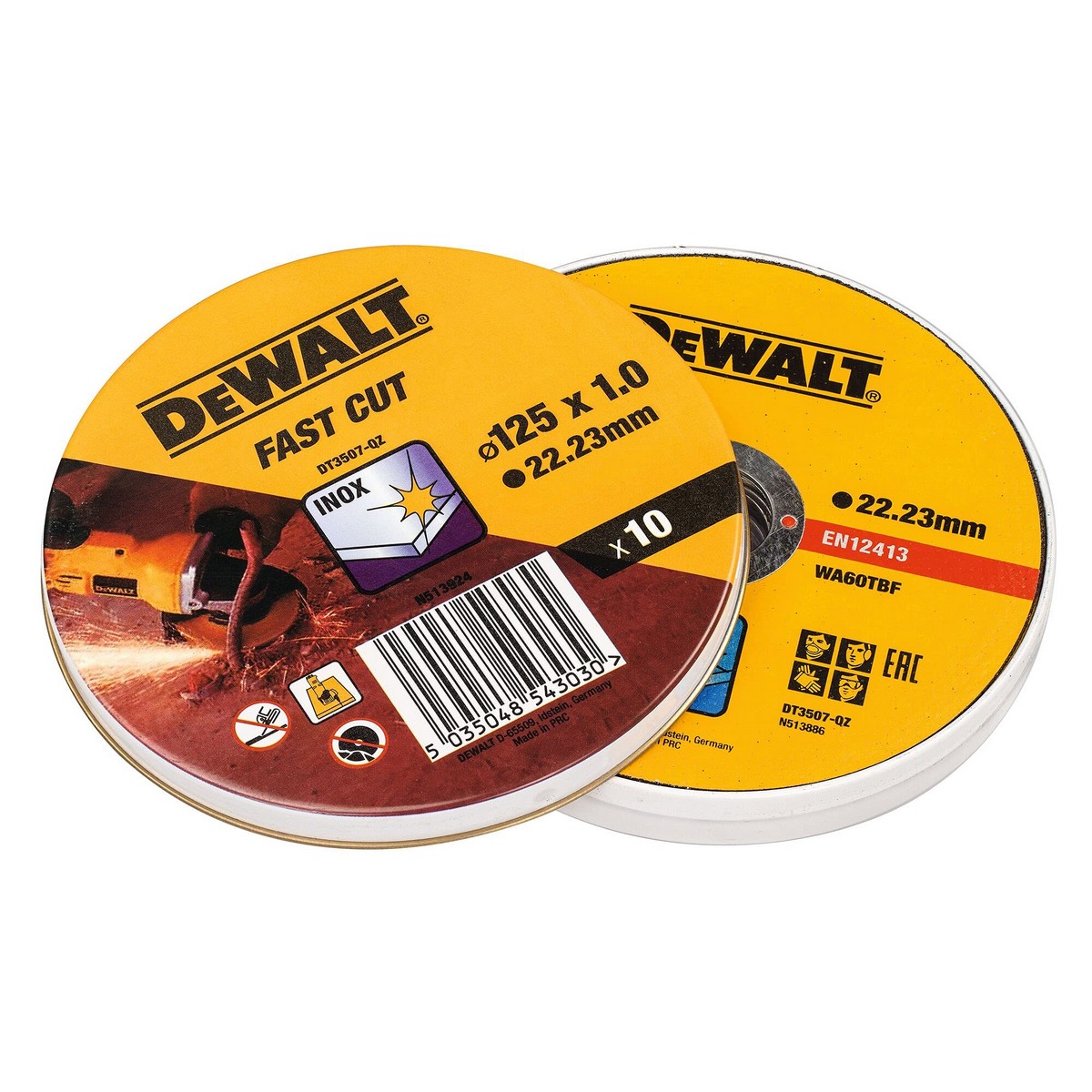 Disco de corte Dewalt Fast Cut dt3507-qz 10 Unidades 115 x 1 x 22,23 mm