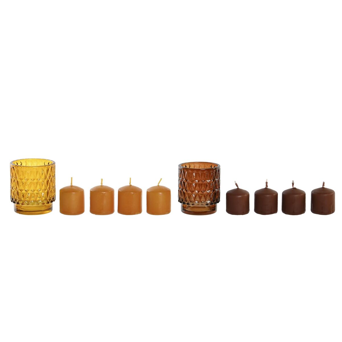 Set de Velas DKD Home Decor Marrón Mostaza (2 Unidades)