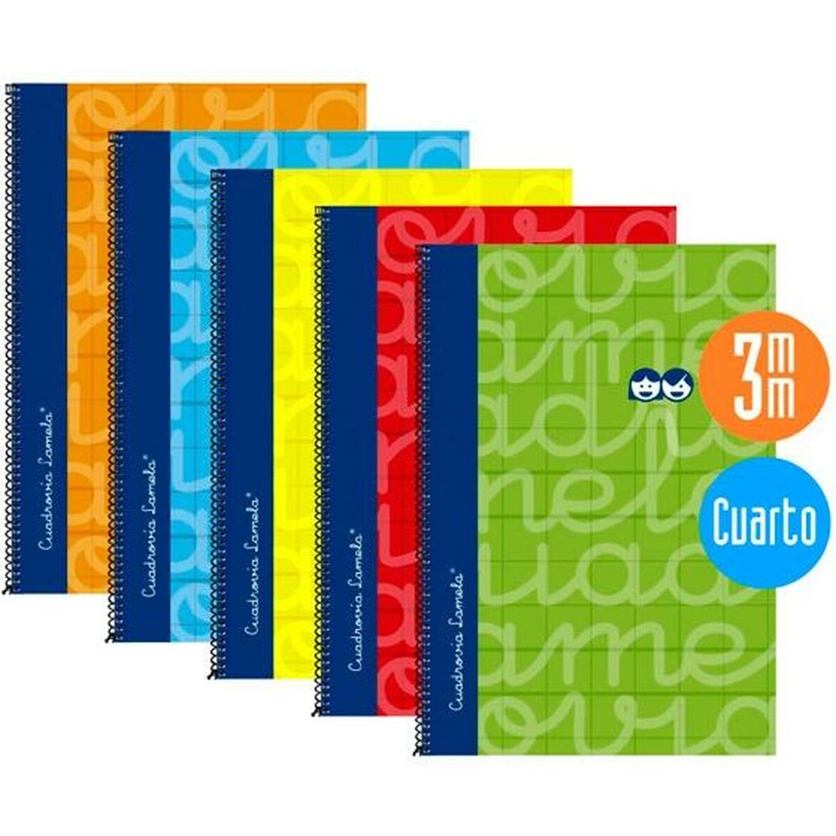 Cuaderno Lamela Multicolor Cuarto 5 Piezas 80 Hojas