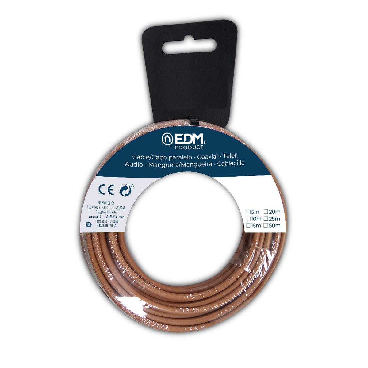 Cable EDM 28572 Marrón 6 mm 10 m