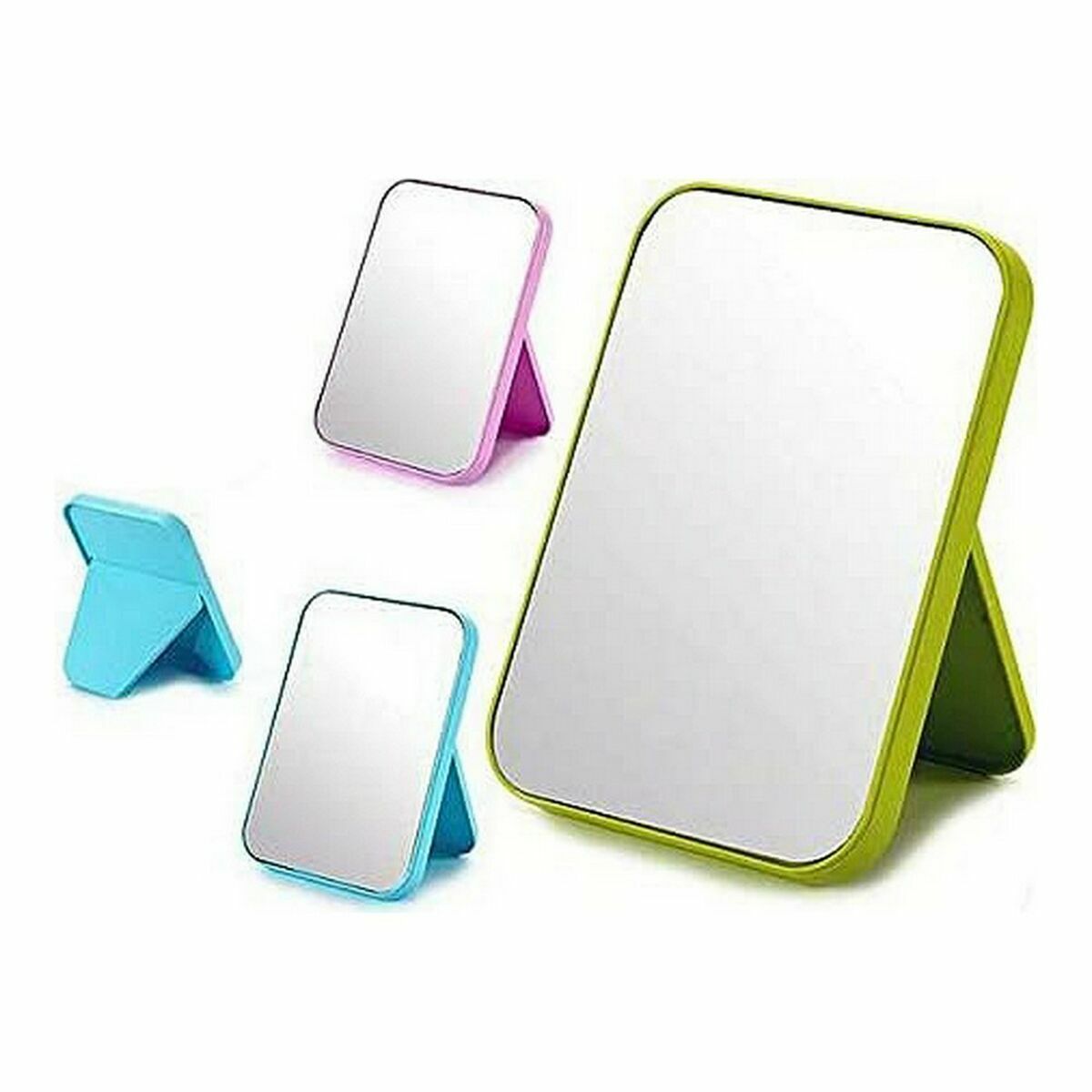 Espejo con Soporte Berilo Polipropileno 11 x 9,5 x 14 cm (12 Unidades)