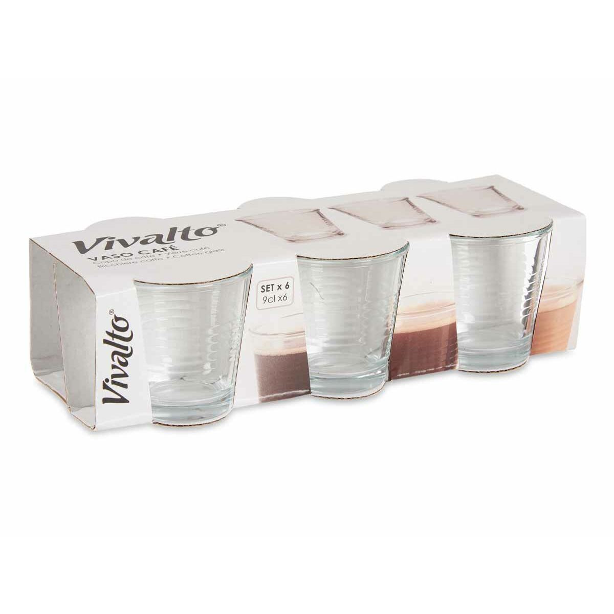 Set de Vasos Vivalto Transparente Vidrio 90 ml (24 Unidades)
