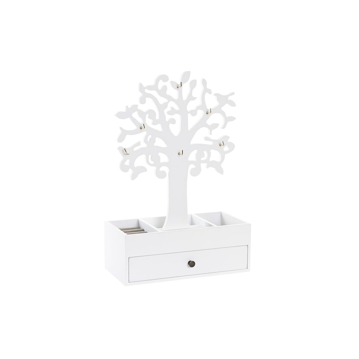Caja-Joyero DKD Home Decor Blanco Madera MDF (24 x 12 x 36 cm)