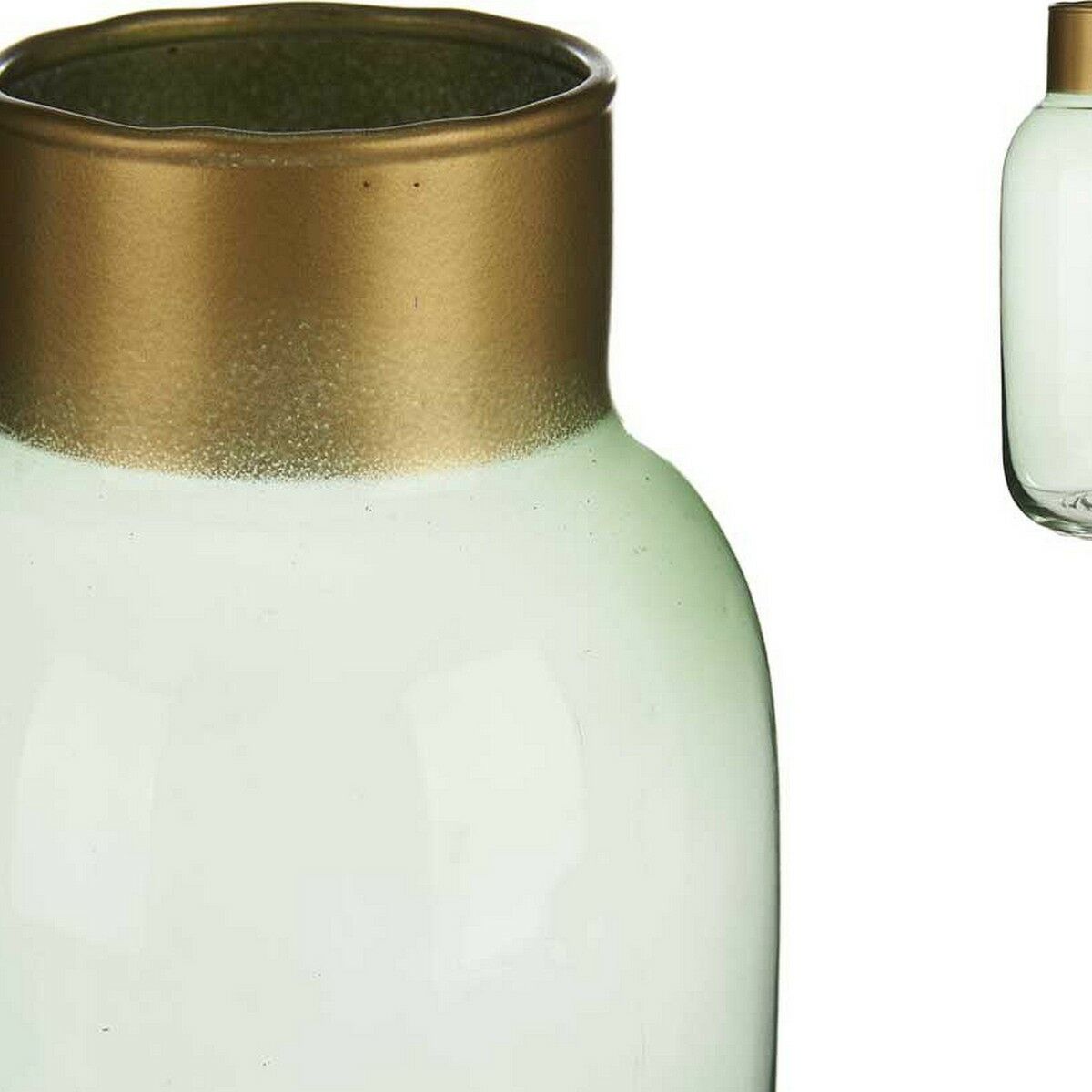 Jarrón Gift Decor Verde Dorado Vidrio Liso 11,5 x 24 x 11,5 cm