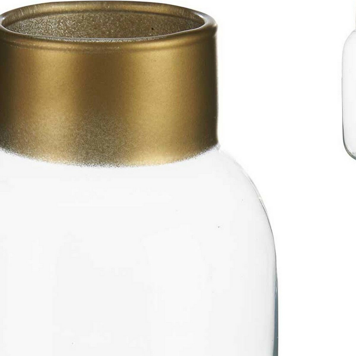 Jarrón Gift Decor Transparente Dorado Vidrio Liso 11,5 x 24 x 11,5 cm
