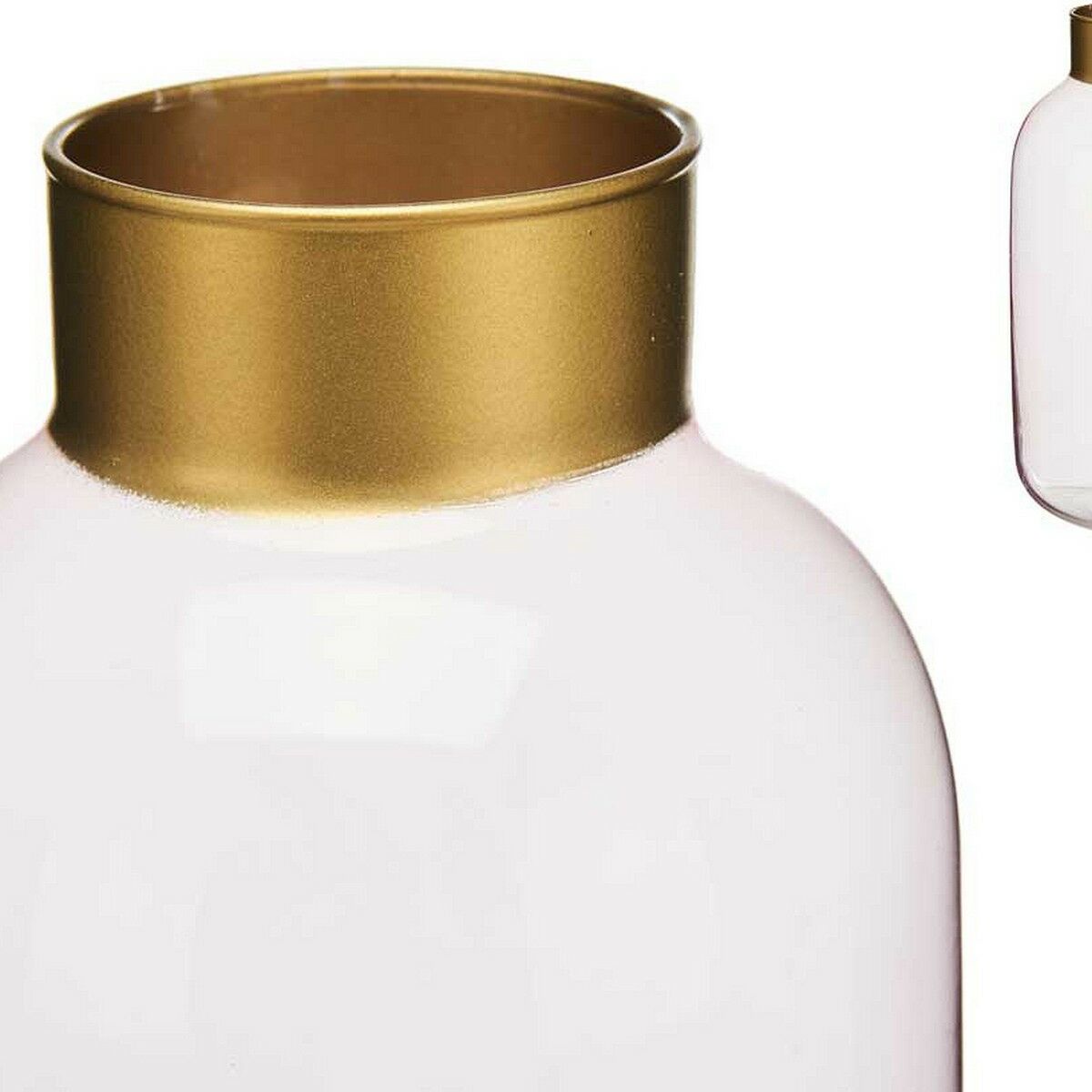 Jarrón Gift Decor Rosa Dorado Vidrio Liso 14,5 x 29,5 x 14,5 cm