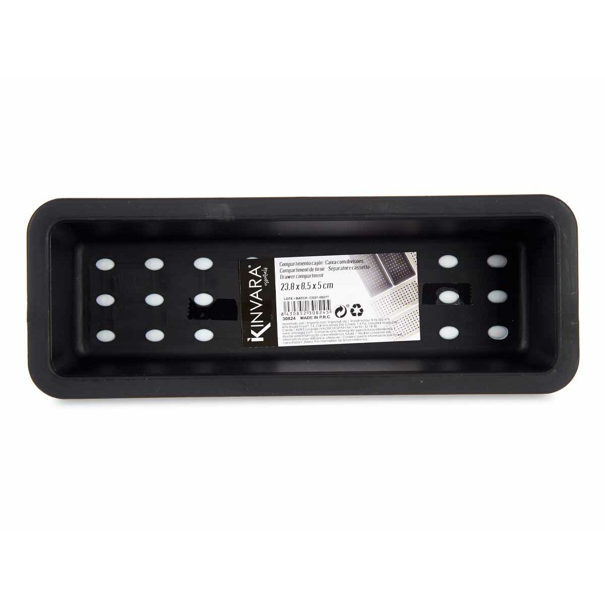 Organizador para Cubiertos Kinvara Blanco Negro Gris Caucho Polipropileno TPR 8,5 x 5 x 24 cm 24 x 5,5 x 8,5 cm (36 Unidades)