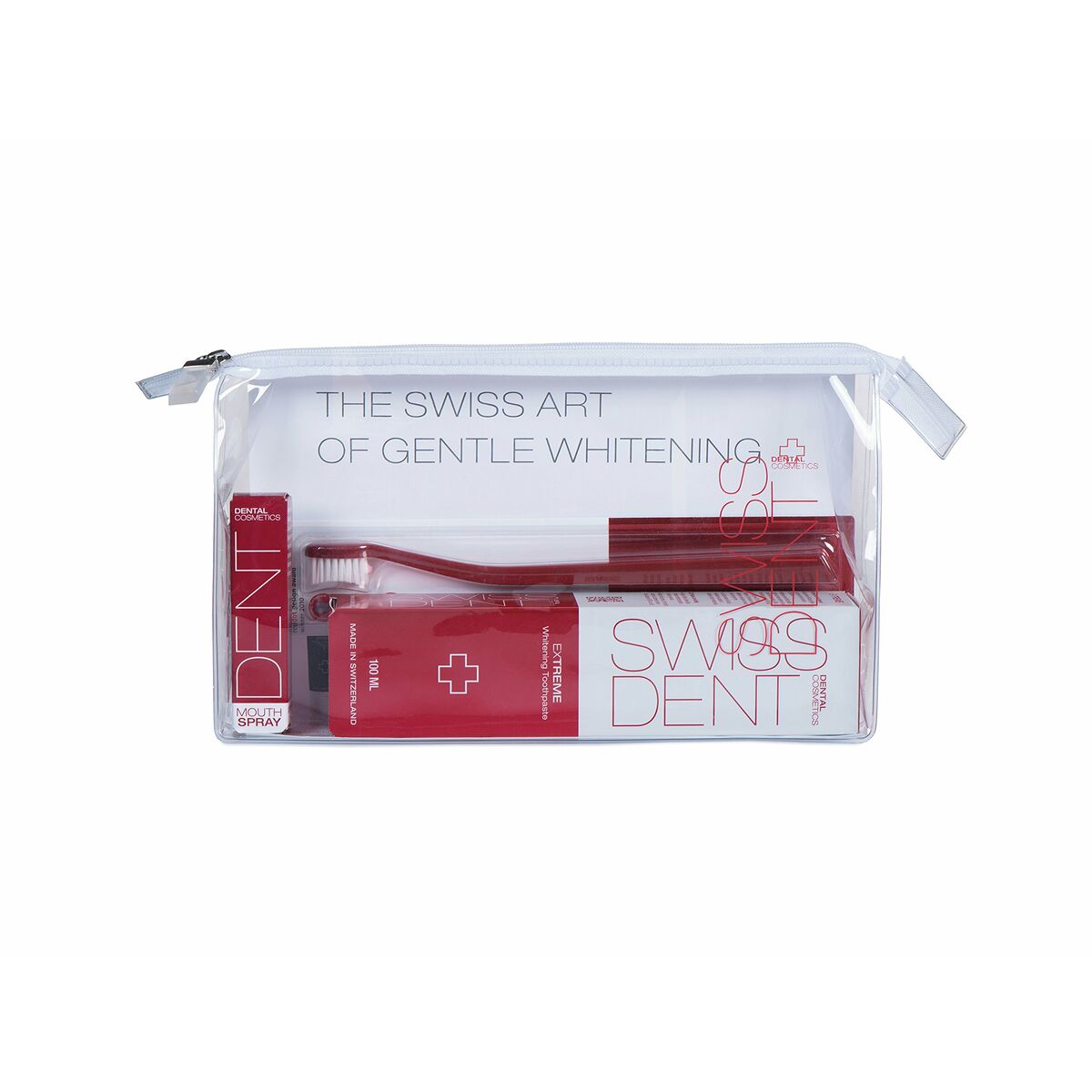 Set de Pasta de Dientes con Cepillo Swissdent 4 Piezas