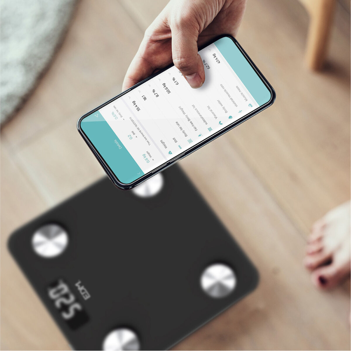 Báscula Digital de Baño EDM 07613 Body Composition Negro 180 kg