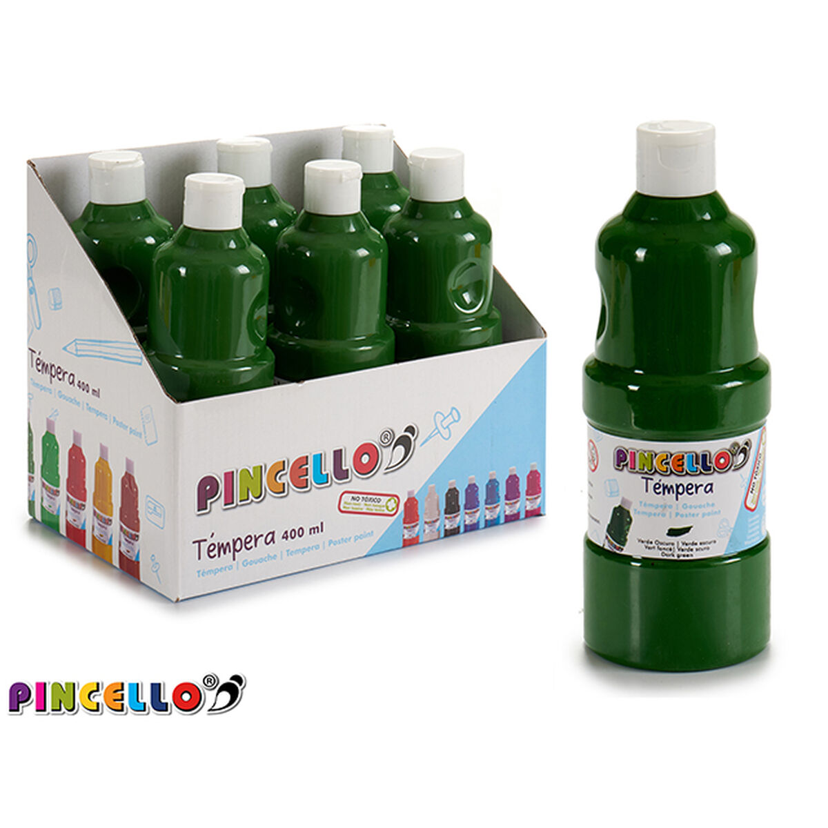 Témperas Pincello Verde oscuro 400 ml (6 Unidades)
