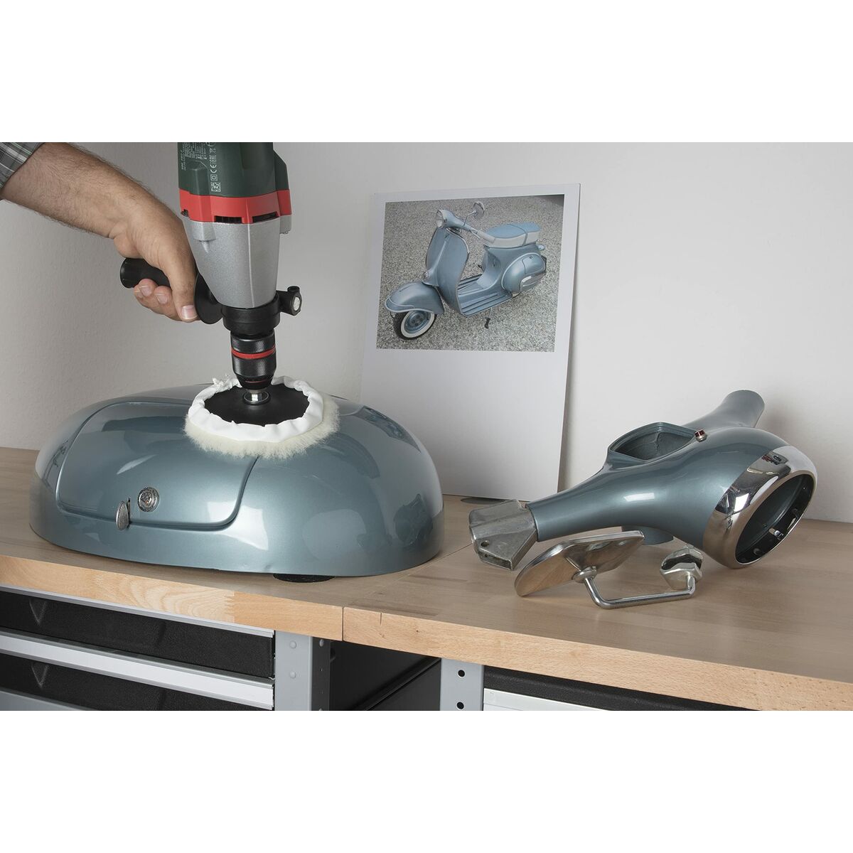 Esponja de Pulir Wolfcraft 2025000 Cabezales intercambiables Disco de Pulido