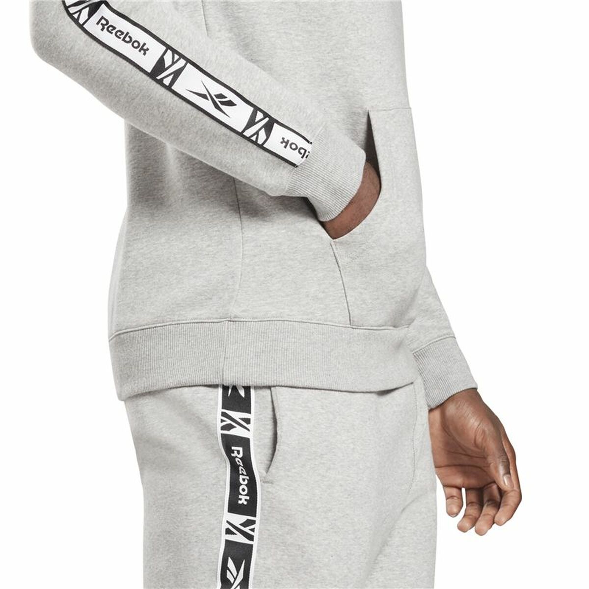 Sudadera con Capucha Hombre Reebok RI Tape OTH Gris